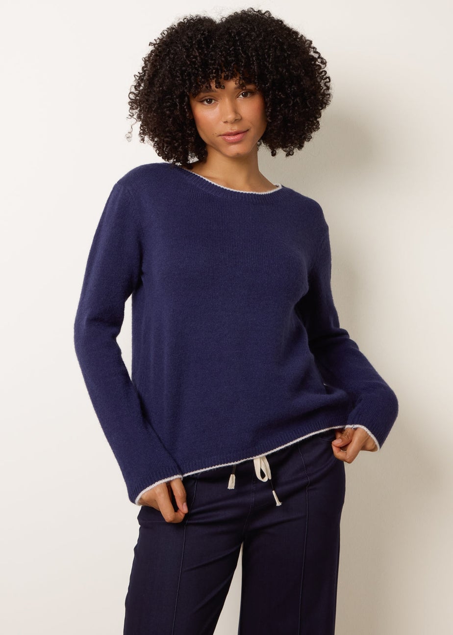 Blue Vanilla Navy Back Bow Jumper