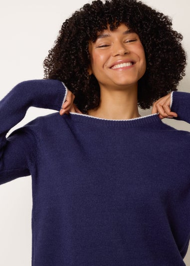 Blue Vanilla Navy Back Bow Jumper