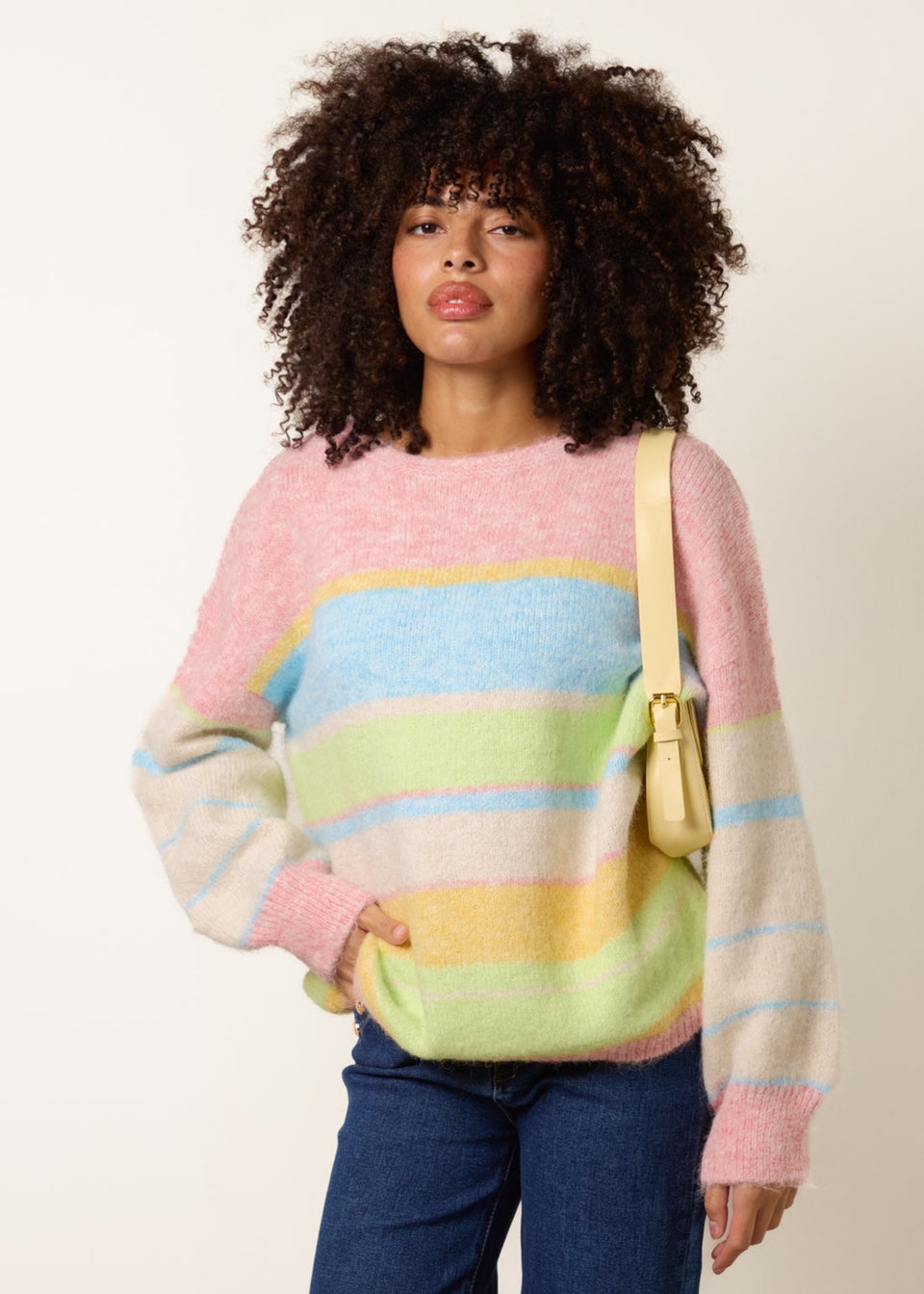 Blue Vanilla Multi Round Neck Stripe Jumper