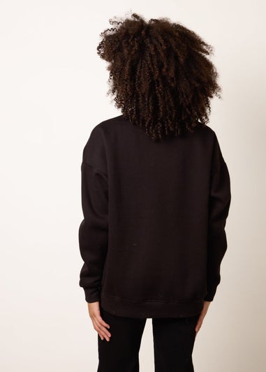 Blue Vanilla Black Love Heart Sweatshirt With Leopard Print