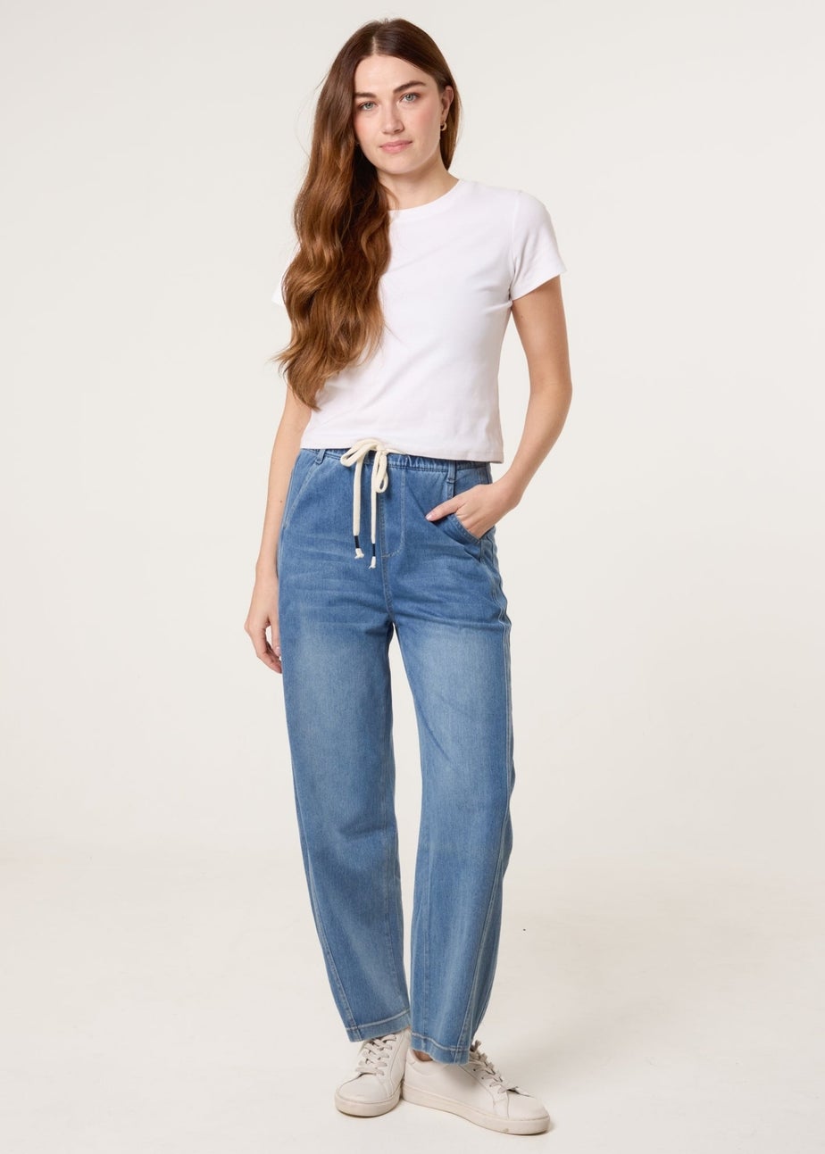 Blue Vanilla Blue Elastic Waist Seam Detail Jeans