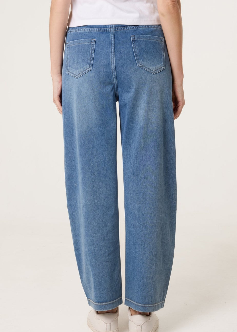 Blue Vanilla Blue Elastic Waist Seam Detail Jeans