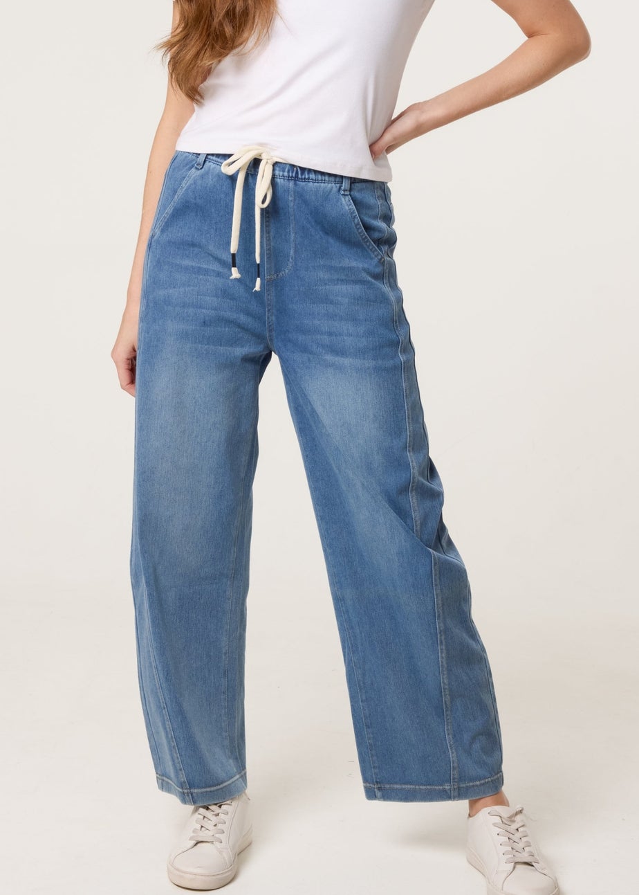 Blue Vanilla Blue Elastic Waist Seam Detail Jeans