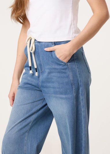 Blue Vanilla Blue Elastic Waist Seam Detail Jeans