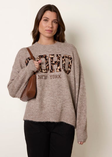 Blue Vanilla Beige Soho New York Knitted Jumper