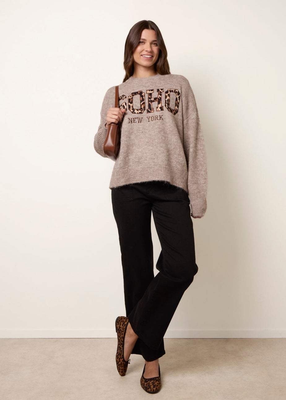 Blue Vanilla Beige Soho New York Knitted Jumper