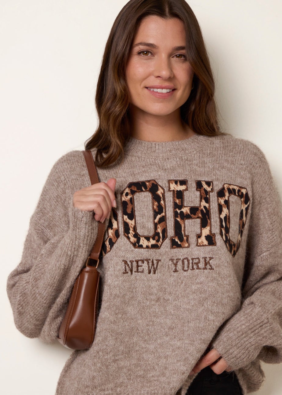 Blue Vanilla Beige Soho New York Knitted Jumper
