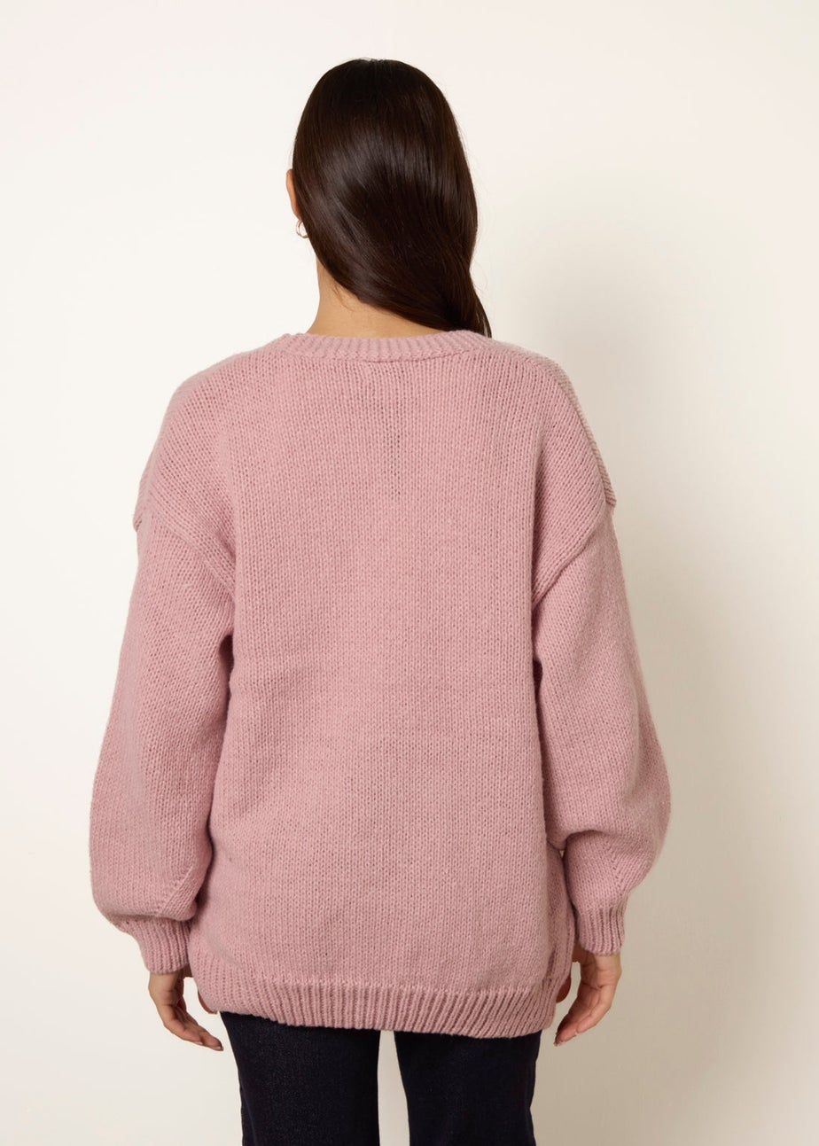 Blue Vanilla Pink Daisy Large Flower Cardigan