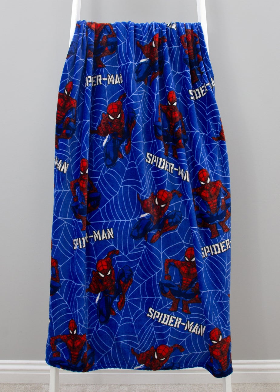 Spiderman Blue Adventure Glow In The Dark Blanket