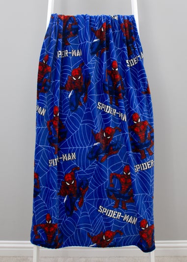 Spiderman Blue Adventure Glow In The Dark Blanket
