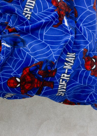 Spiderman Blue Adventure Glow In The Dark Blanket