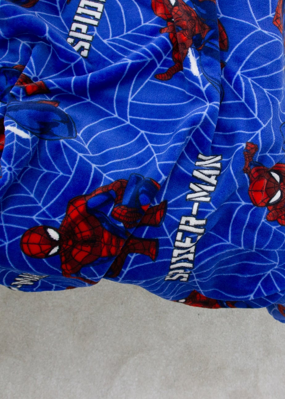 Spiderman Blue Adventure Glow In The Dark Blanket