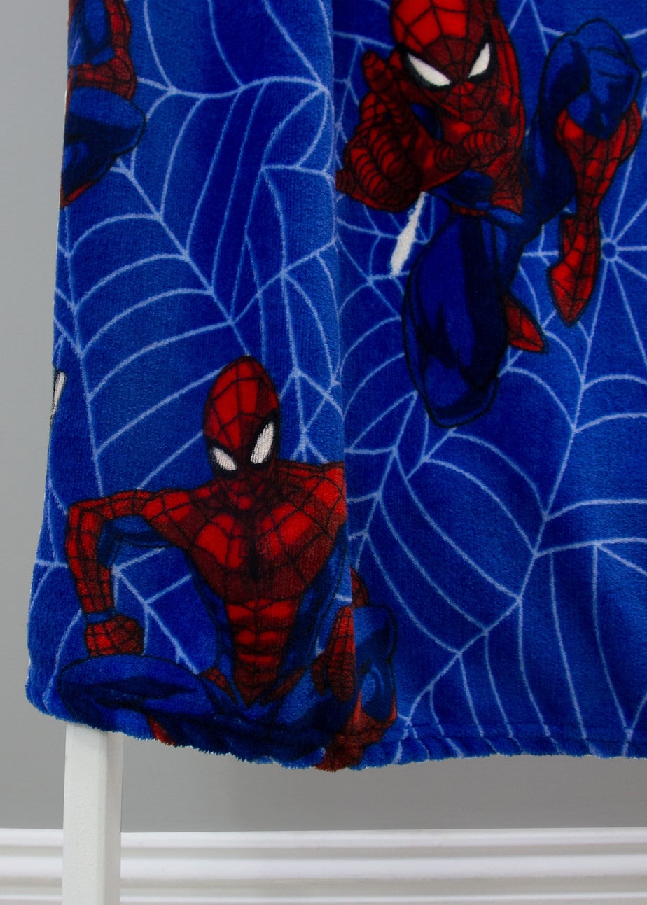Spiderman Blue Adventure Glow In The Dark Blanket