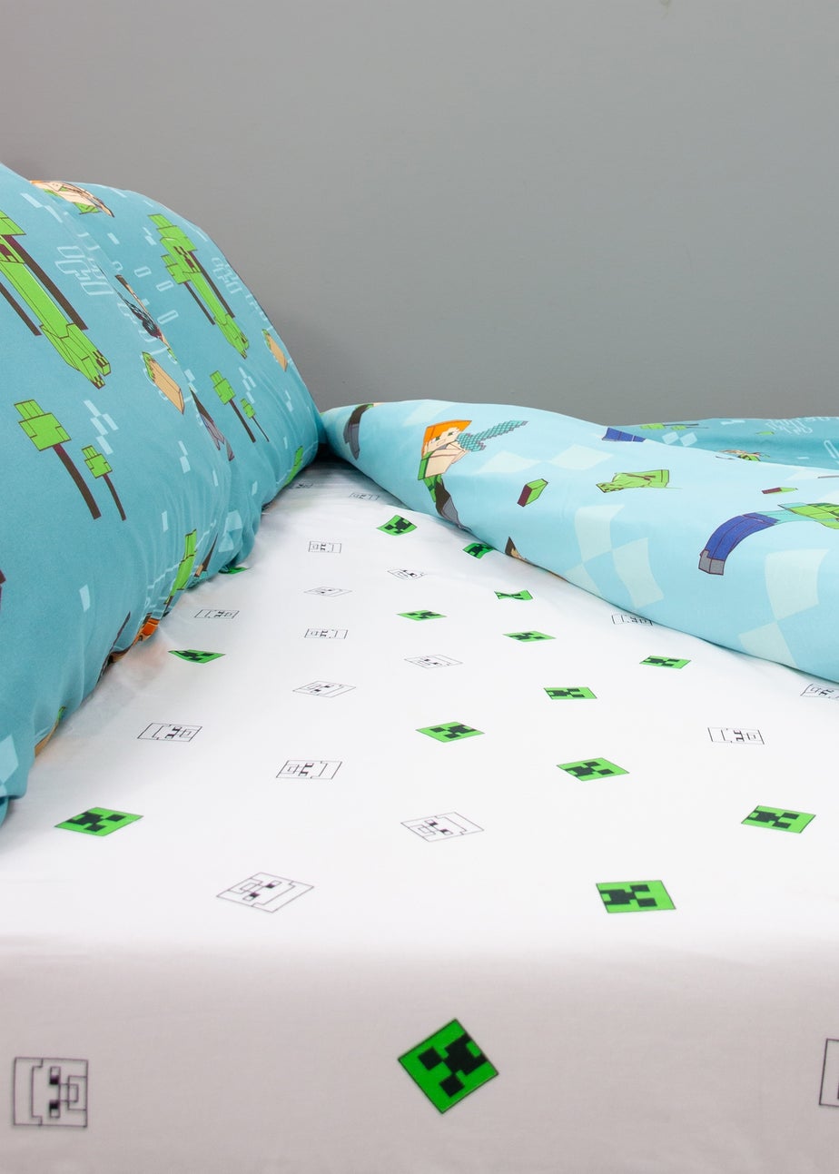 Minecraft Grids White Fitted Sheet