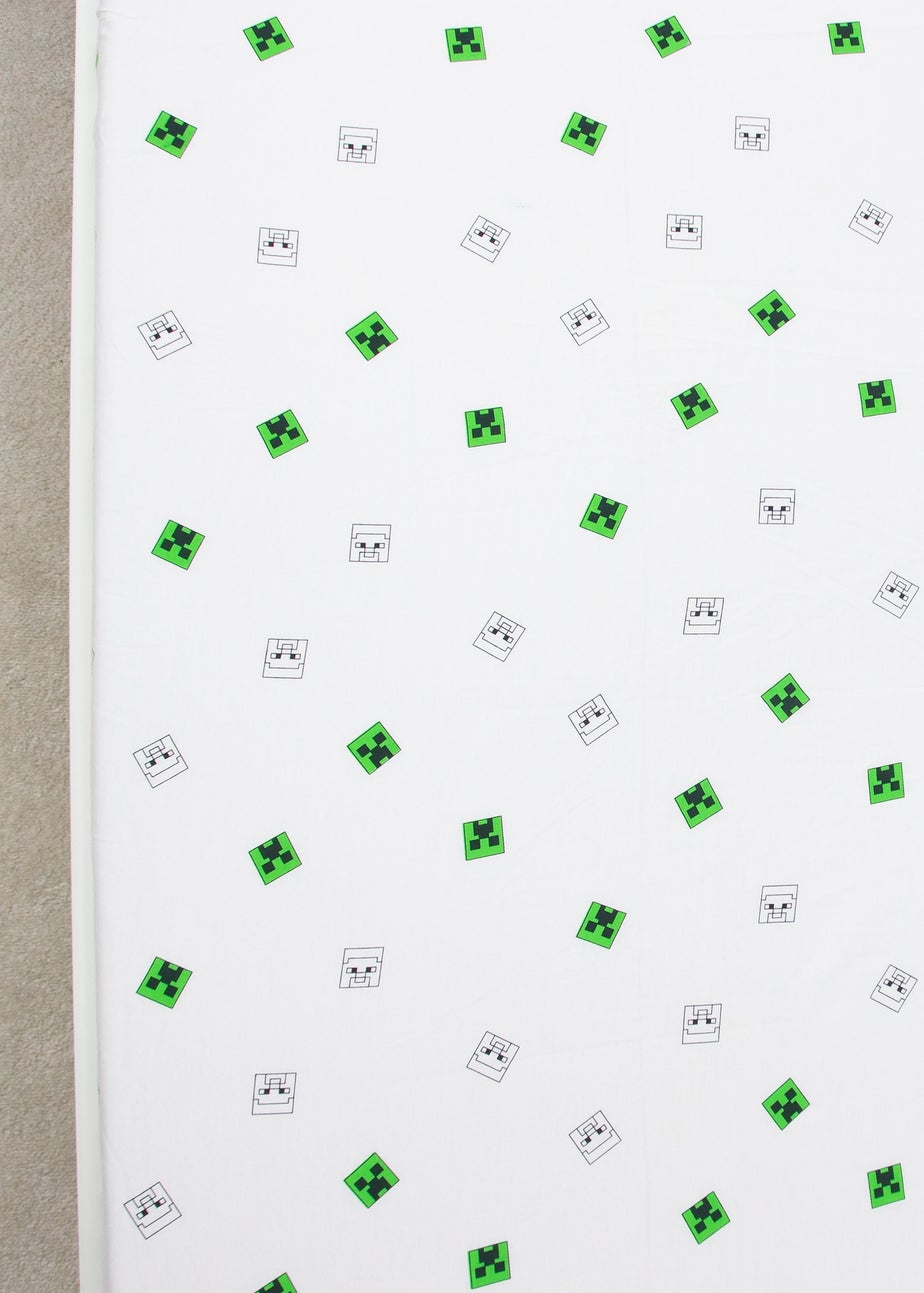Minecraft Grids White Fitted Sheet