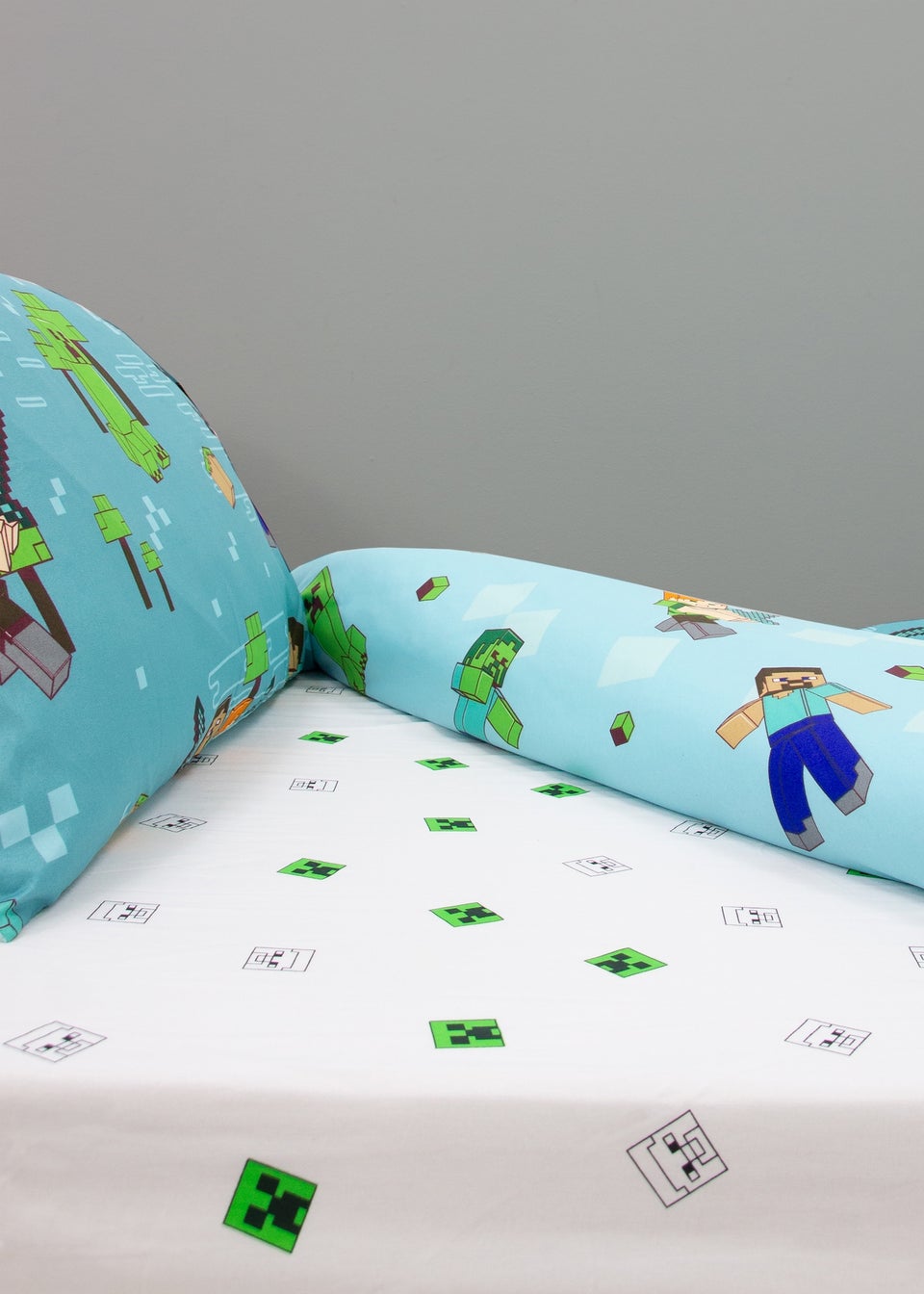 Minecraft Grids White Fitted Sheet