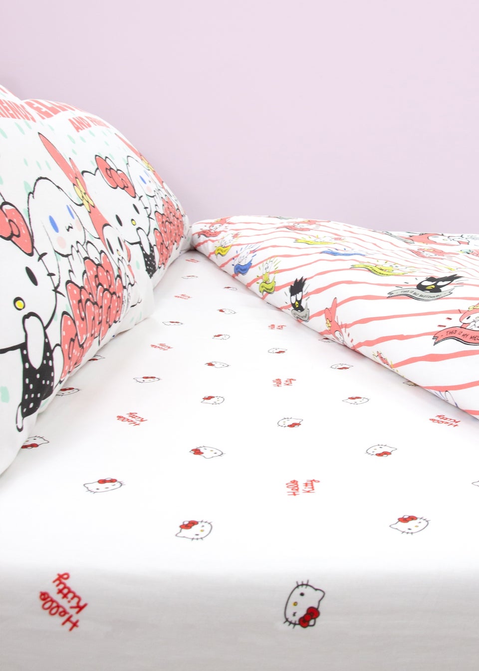 Hello Kitty White Sleepover Fitted Sheet