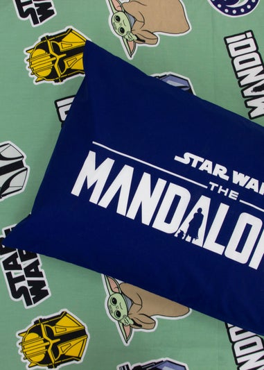 Star Wars Mandalorian Friend Blue Duvet Cover