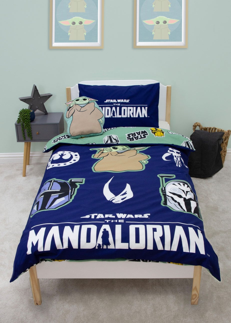 Star Wars Mandalorian Friend Blue Duvet Cover