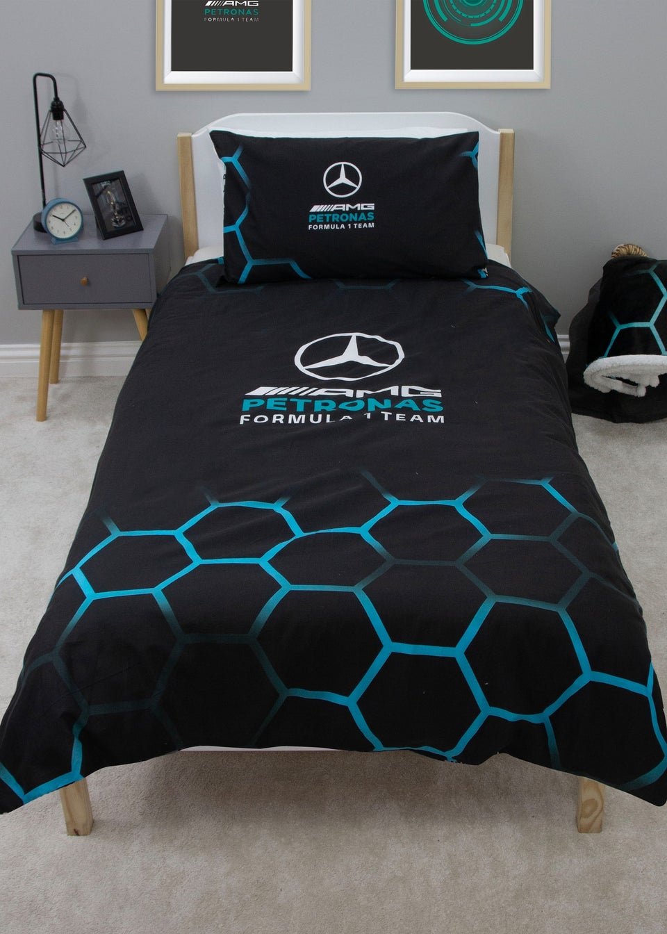 Mercedes AMG Petronas Black Ridge Duvet Cover
