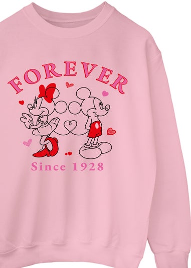 Spiral Galaxy Disney Mickey Mouse Minnie Forever Pink Graphic Sweatshirt