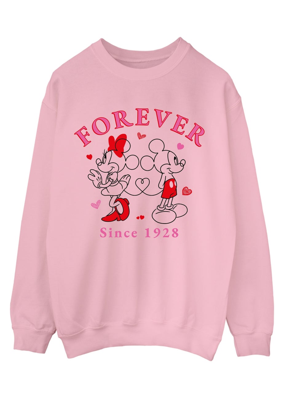 Spiral Galaxy Disney Mickey Mouse Minnie Forever Pink Graphic Sweatshirt