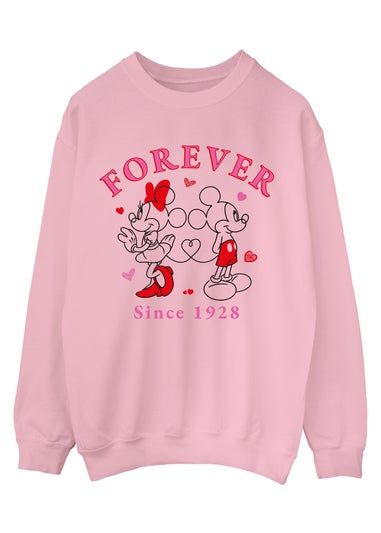 Spiral Galaxy Disney Mickey Mouse Minnie Forever Pink Graphic Sweatshirt