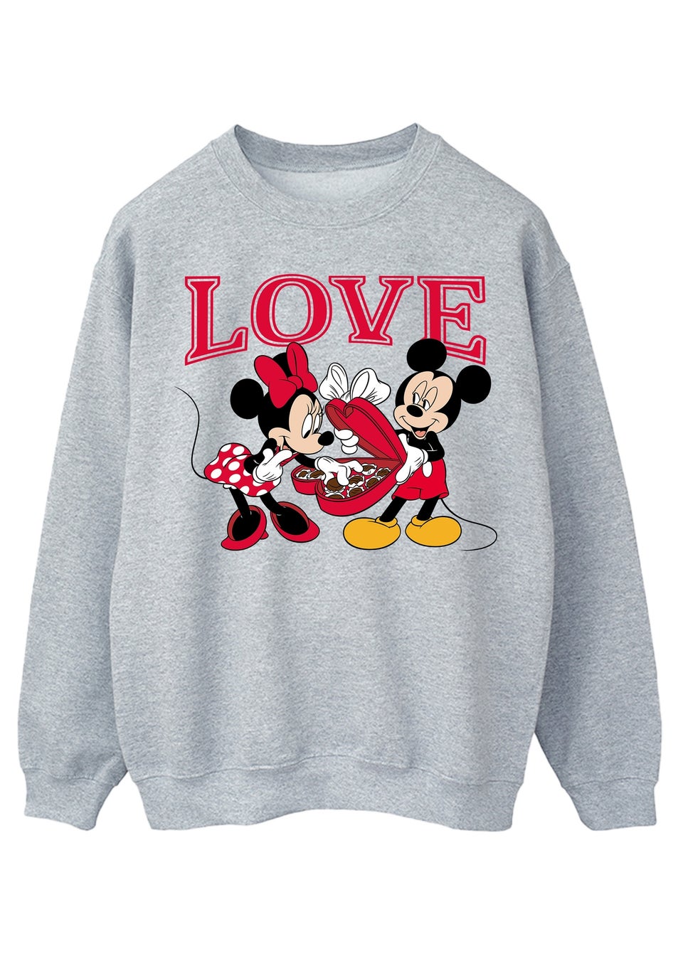 Spiral Galaxy Disney Mickey Mouse Love Grey Graphic Sweatshirt