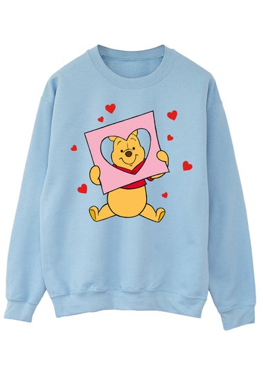 Spiral Galaxy Disney Winnie The Pooh Heart Paper Baby Blue Graphic Sweatshirt