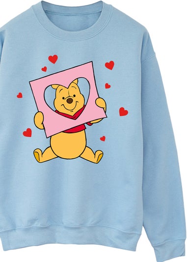 Spiral Galaxy Disney Winnie The Pooh Heart Paper Baby Blue Graphic Sweatshirt