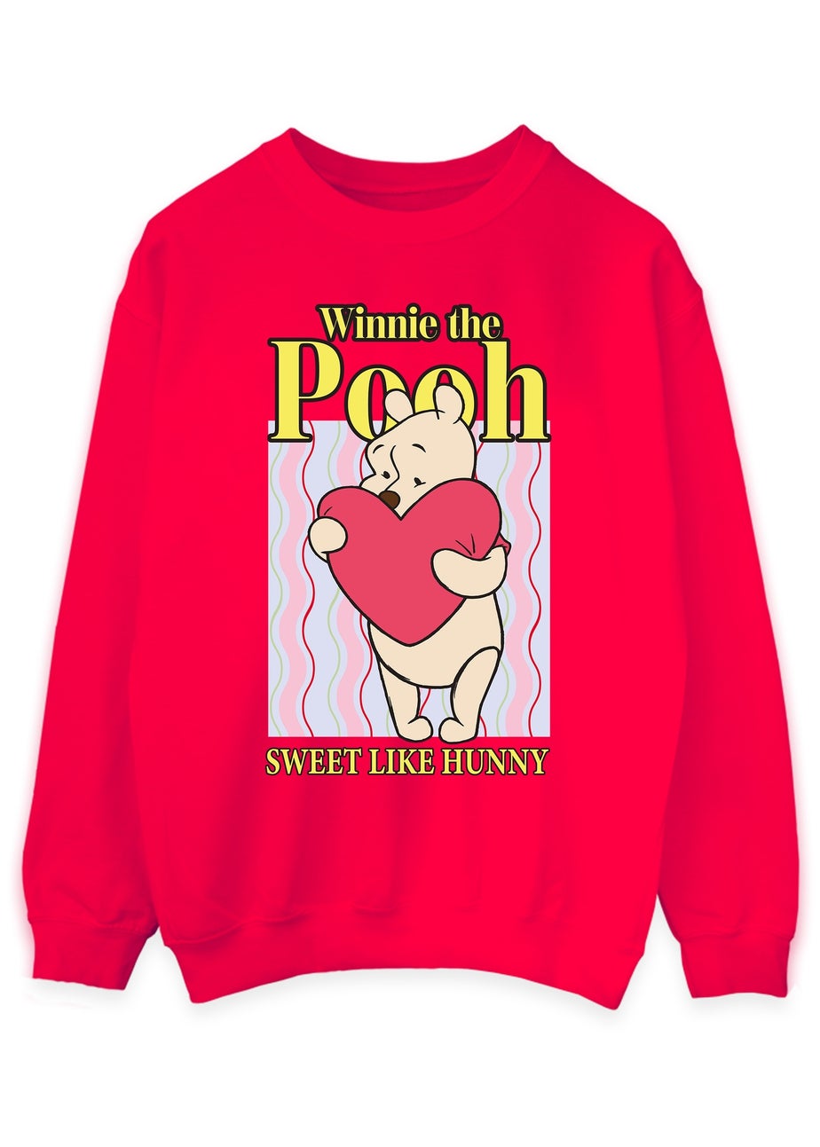 Spiral Galaxy Disney Winnie The Pooh How Sweet Red Graphic Sweatshirt