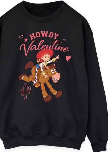 Spiral Galaxy Disney Toy Story Howdy Valentine Black Graphic Sweatshirt