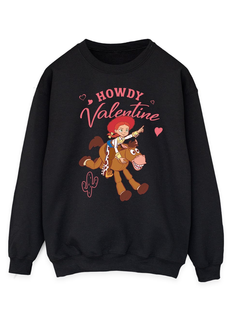 Spiral Galaxy Disney Toy Story Howdy Valentine Black Graphic Sweatshirt