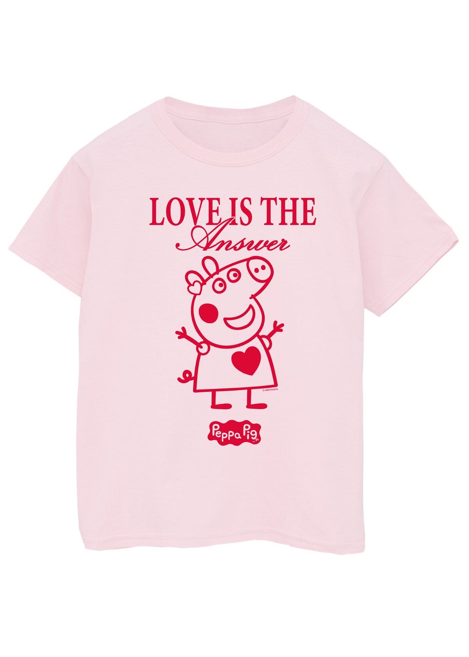 Ada & Ted Brands In Peppa Pig Love Is The Answer Girls Pink Graphic T-Shirt (3-13 Years)