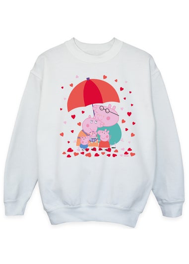 Ada & Ted Peppa Pig Family Girls White Graphic Sweatshirt (3-13 Years)