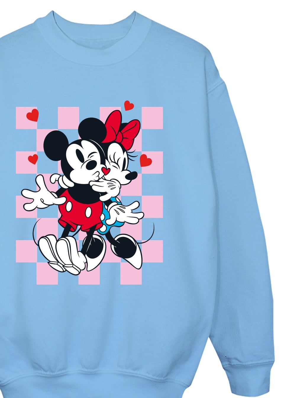 Disney Mickey Mouse Hug Girls Baby Blue Graphic Sweatshirt (3-13 Years)