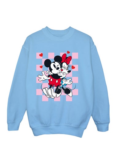 Disney Mickey Mouse Hug Girls Baby Blue Graphic Sweatshirt (3-13 Years)