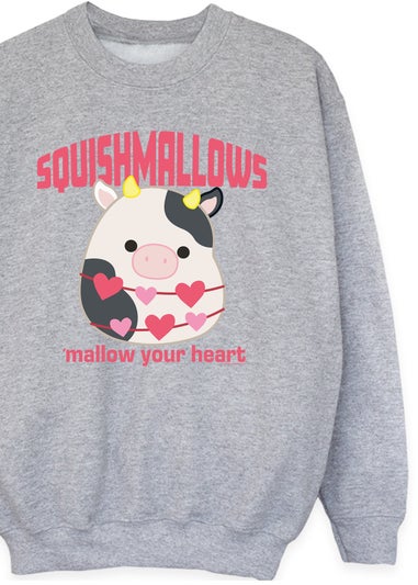 Spiral Galaxy Squishmallows Mallow Your Heart Girls Pink Graphic Hoodie (3-13 Years)