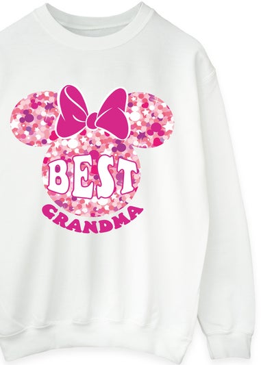 Disney Minnie Mouse Best Grandma White Graphic Sweatshirt