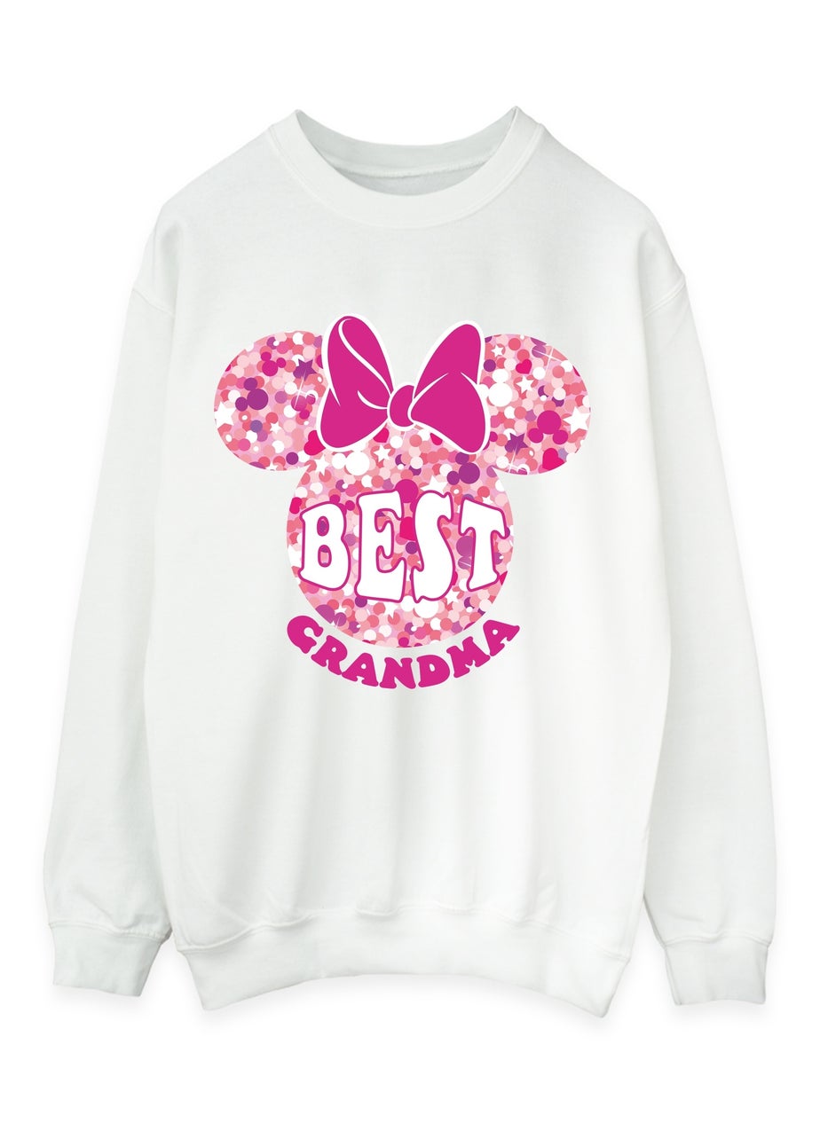 Disney Minnie Mouse Best Grandma White Graphic Sweatshirt
