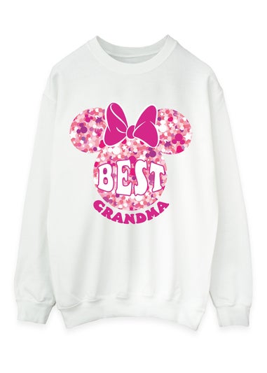 Disney Minnie Mouse Best Grandma White Graphic Sweatshirt