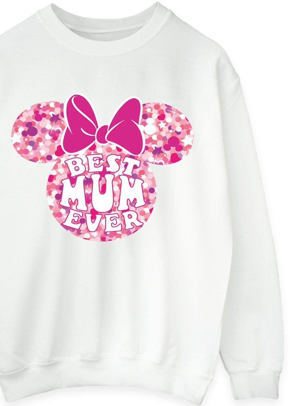 Disney Minnie Mouse Best Mum Ever White Graphic Sweatshirt