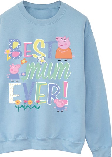Peppa Pig Best Mum Ever Baby Blue Graphic Sweatshirt