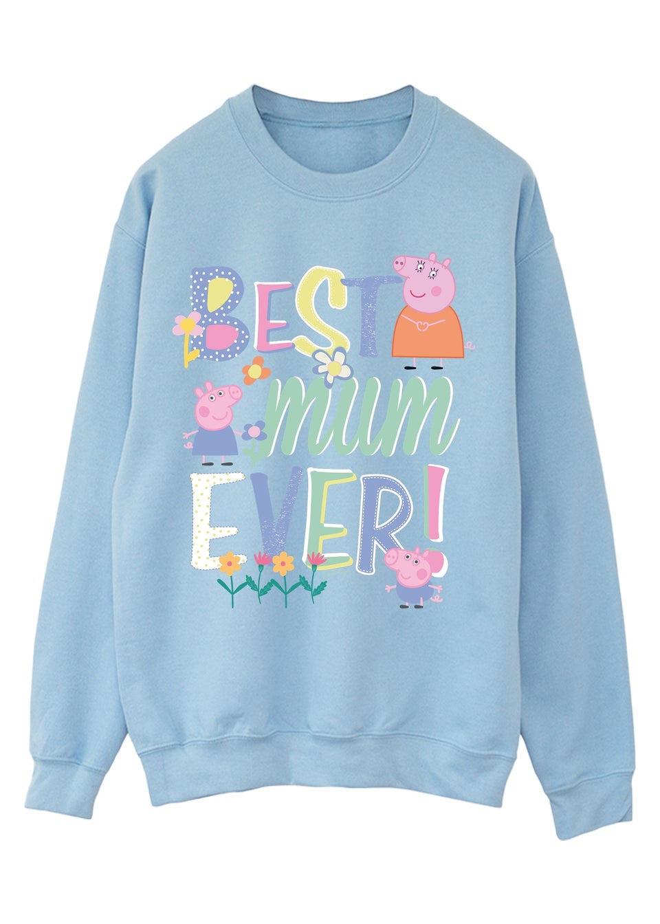 Peppa Pig Best Mum Ever Baby Blue Graphic Sweatshirt