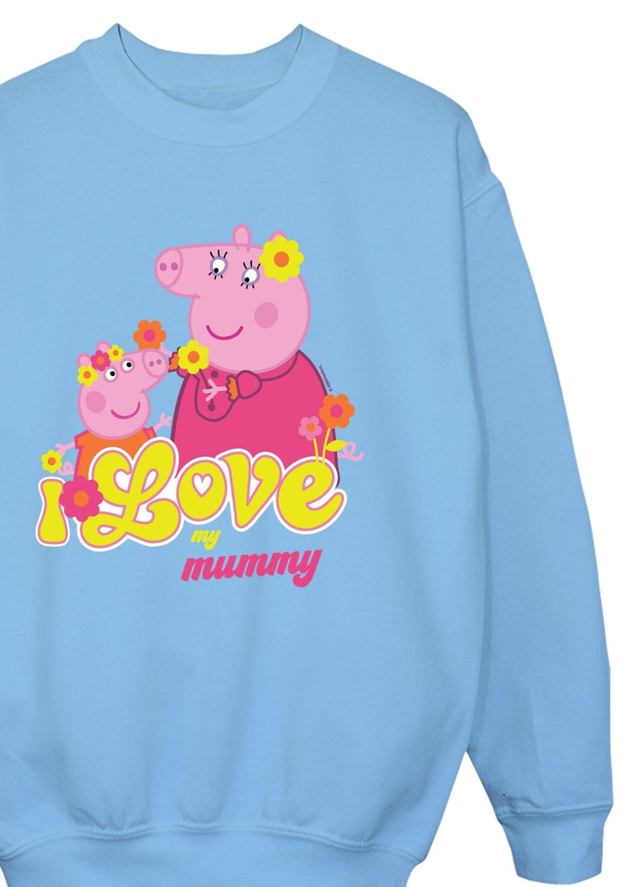 Peppa Pig Love My Mummy Girls Baby Blue Graphic Sweatshirt (3-13 Years)