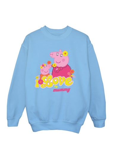 Peppa Pig Love My Mummy Girls Baby Blue Graphic Sweatshirt (3-13 Years)