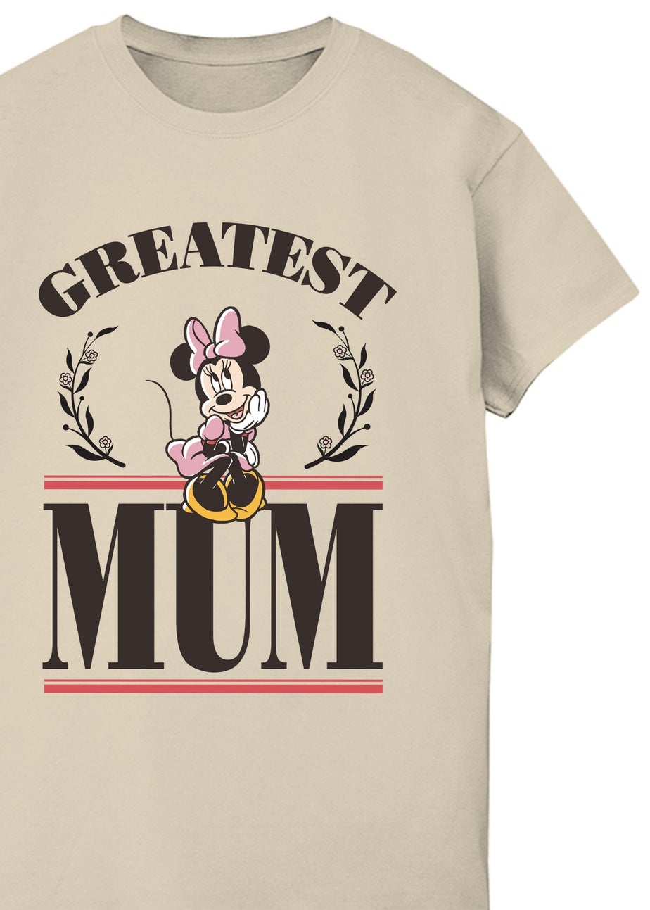 Disney Minnie Mouse Greatest Mum Sand Graphic Boyfriend Fit T-Shirt