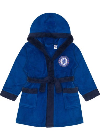 Chelsea Boys Midnight Blue FC Baby Crest Fleece Dressing Gown (0-3yrs)