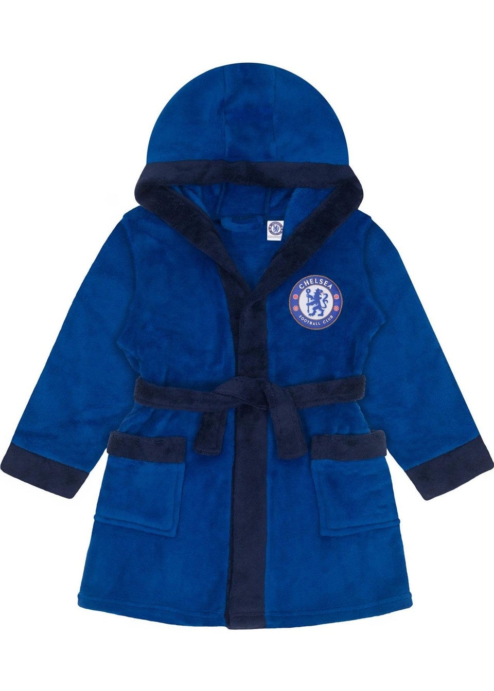 Chelsea Boys Midnight Blue FC Baby Crest Fleece Dressing Gown (0-3yrs)