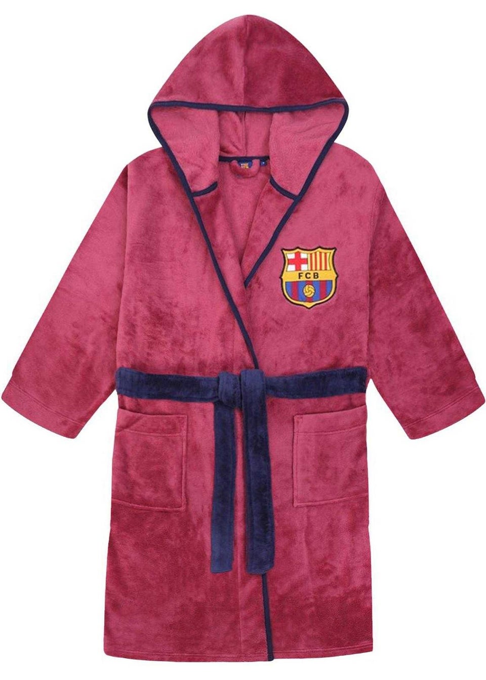 FC Barcelona Boys Red Crest Fleece Dressing Gown (3-8yrs)